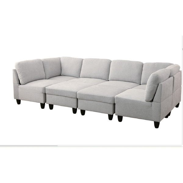 Latitude Run® Modular 8Piece Flannelette Sectional Sofa 8 Piece